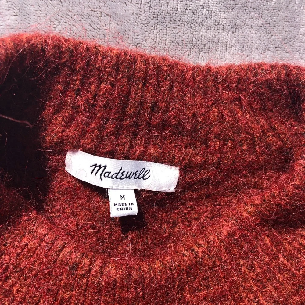 Madewell Sweater Womens Medium Wool Alpaca Blend Cable knit Ribbed Long Sleeve